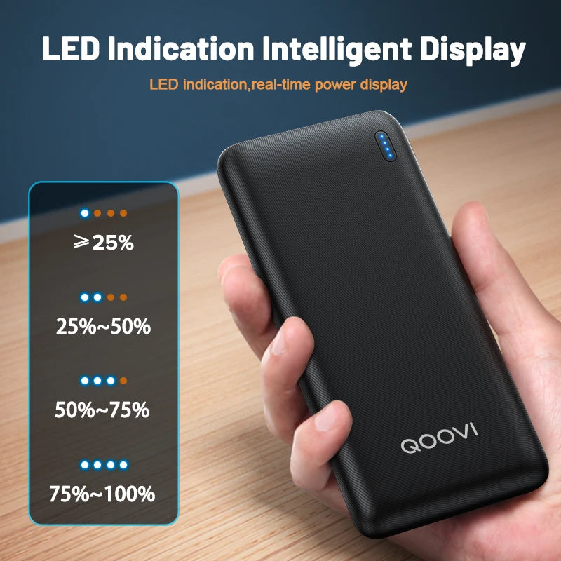 QOOVI™ 10000mAh Power Bank Ultra-thin Portable Charger