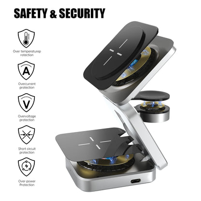 Portacharge™ 3 In 1 Foldable Magnetic Wireless Charger Stand