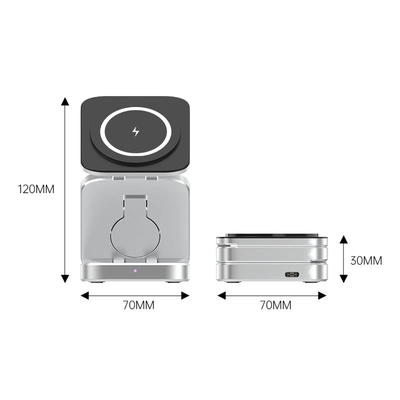 Portacharge™ 3 In 1 Foldable Magnetic Wireless Charger Stand