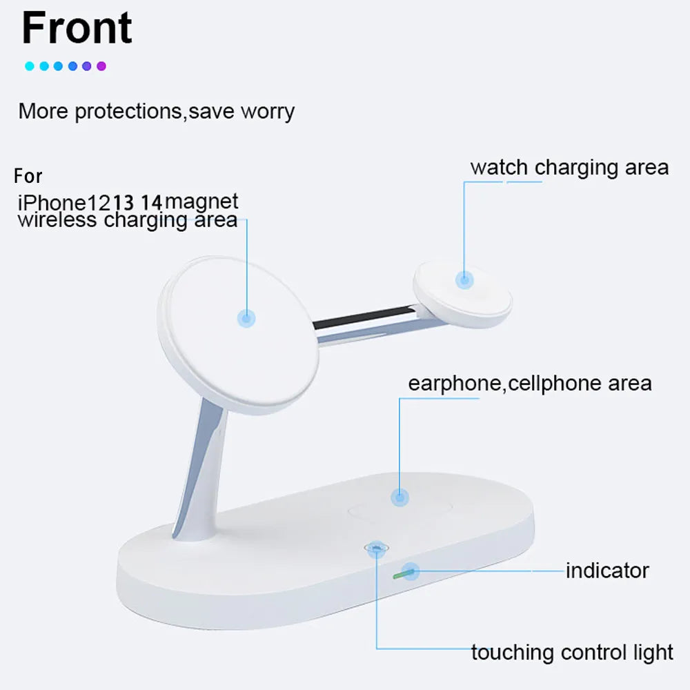 Elmachina™ 3 in 1 Wireless Fast Charger Magnetic Pad For iPhone