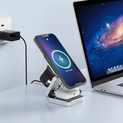 Portacharge™ 3 In 1 Foldable Magnetic Wireless Charger Stand